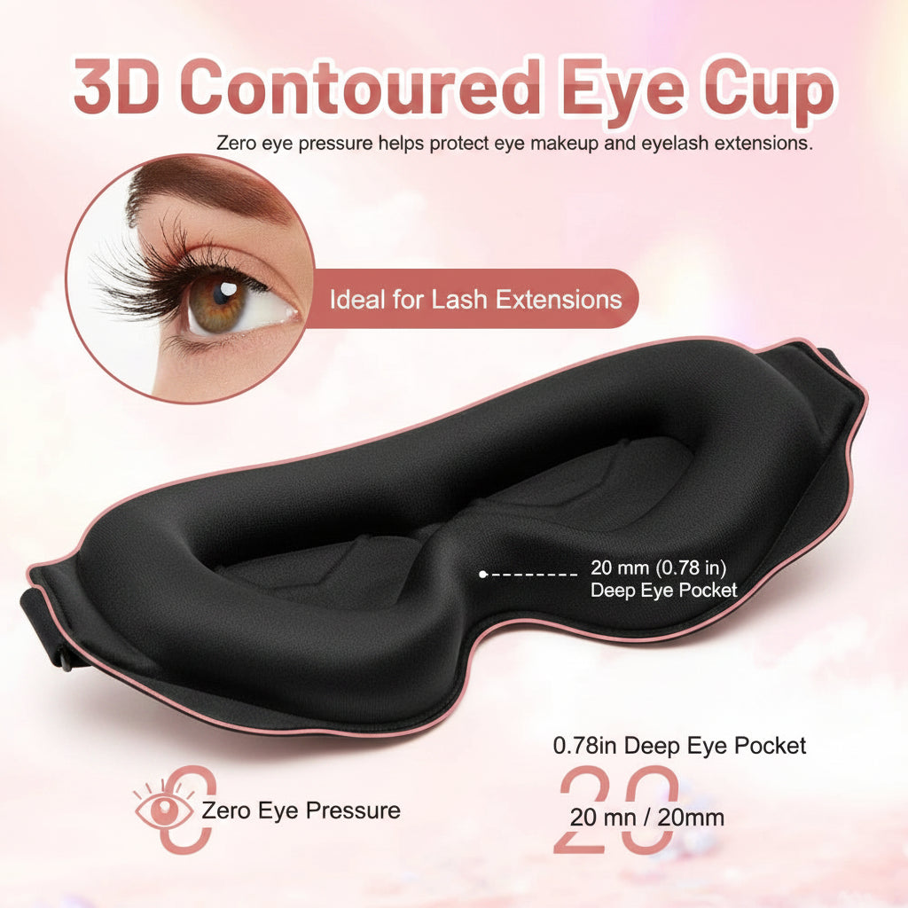 3D Sleep Mask Sleeping Aid Blindfold Block Out Light Portable Soft Memory Foam Face Mask Eyeshade Comfort Three Dimension Design